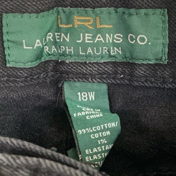 Lauren Ralph Lauren Classic Straight Jeans Womens 18 W Plus Black Higher Rise - Picture 2 of 11